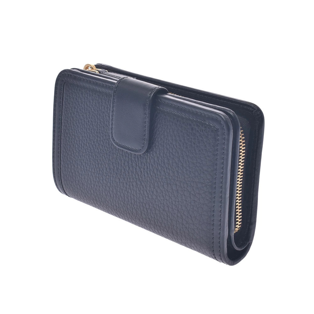 Prada fold wallet leather black zipper bi
